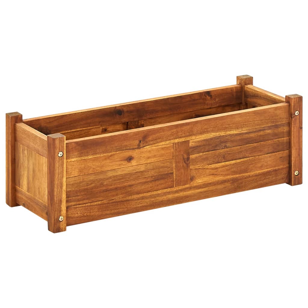 Garden raised flower box acacia wood 76x27.6x25 cm