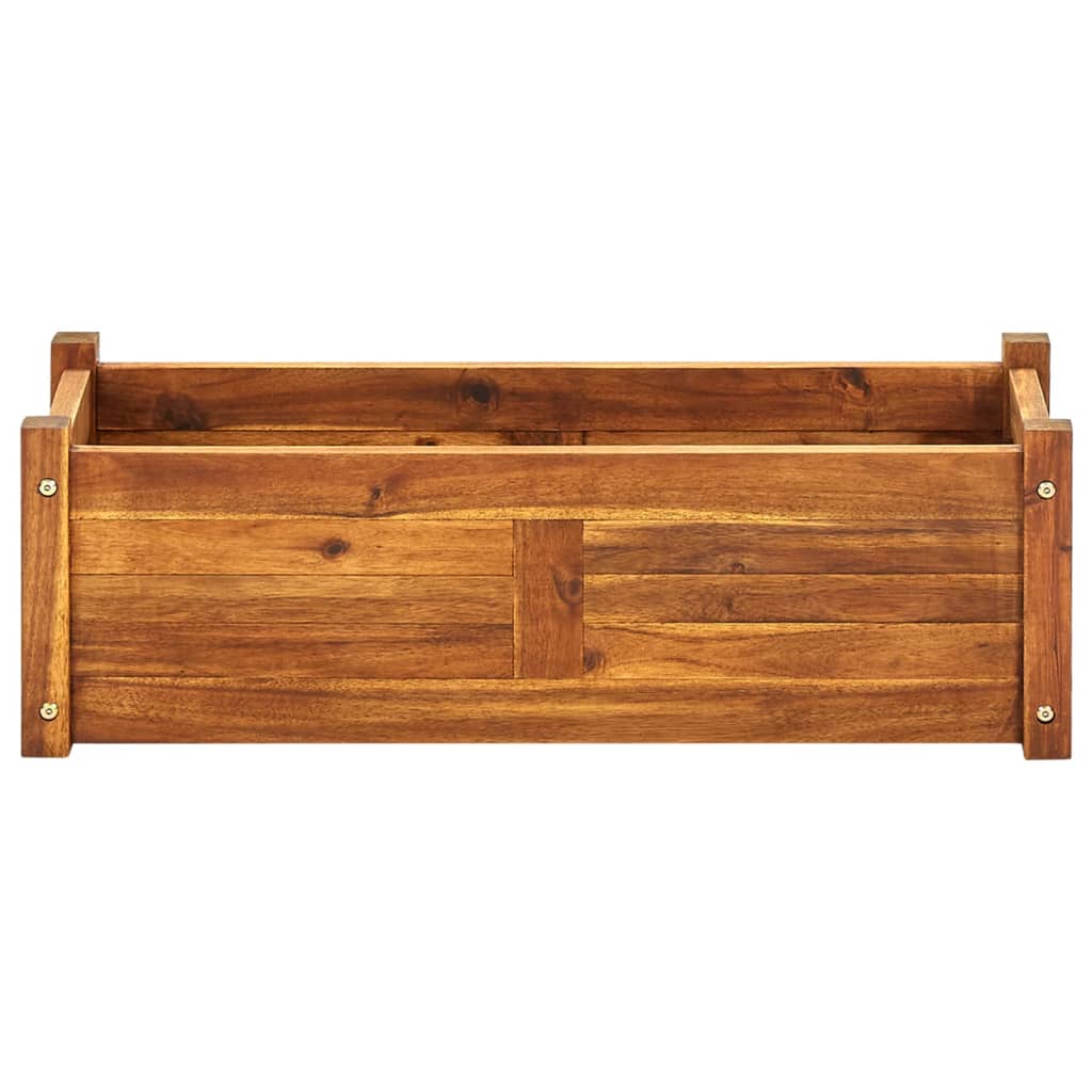 Garden raised flower box acacia wood 76x27.6x25 cm