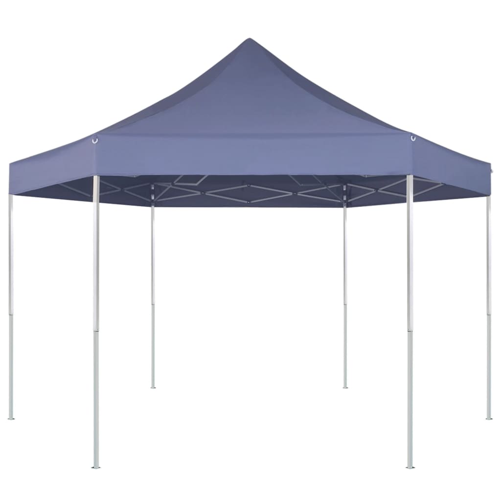 Hexagonal Pop-Up Party Tent Blue 3.6x3.1 m