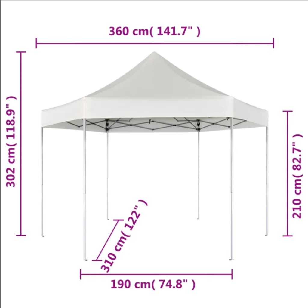 Hexagonal Pop-Up Party Tent Blue 3.6x3.1 m