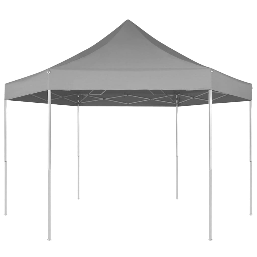 Hexagonal Pop-Up Party Tent Grey 3.6x3.1 m