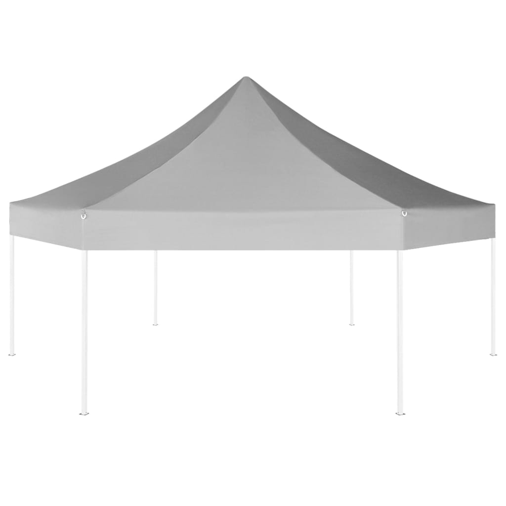 Hexagonal Pop-Up Party Tent Grey 3.6x3.1 m