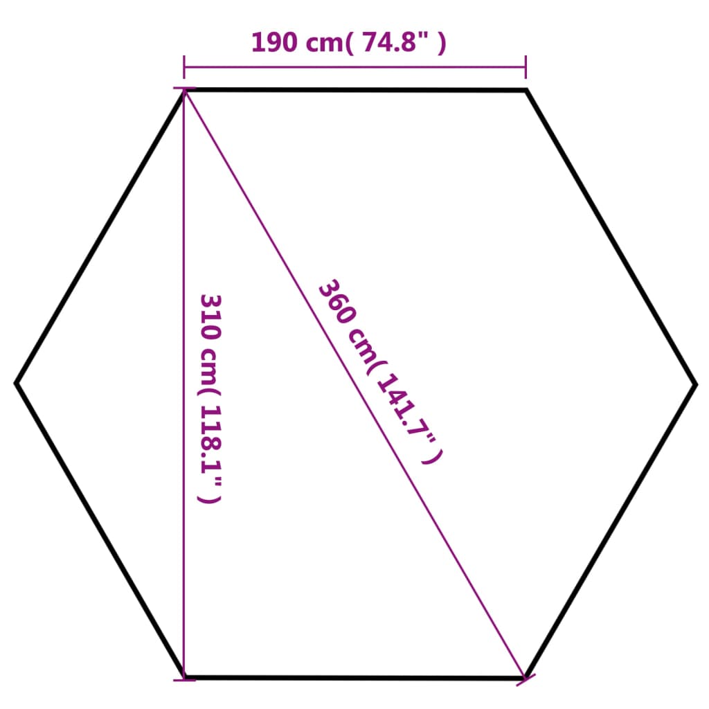 Hexagonal Pop-Up Party Tent Grey 3.6x3.1 m