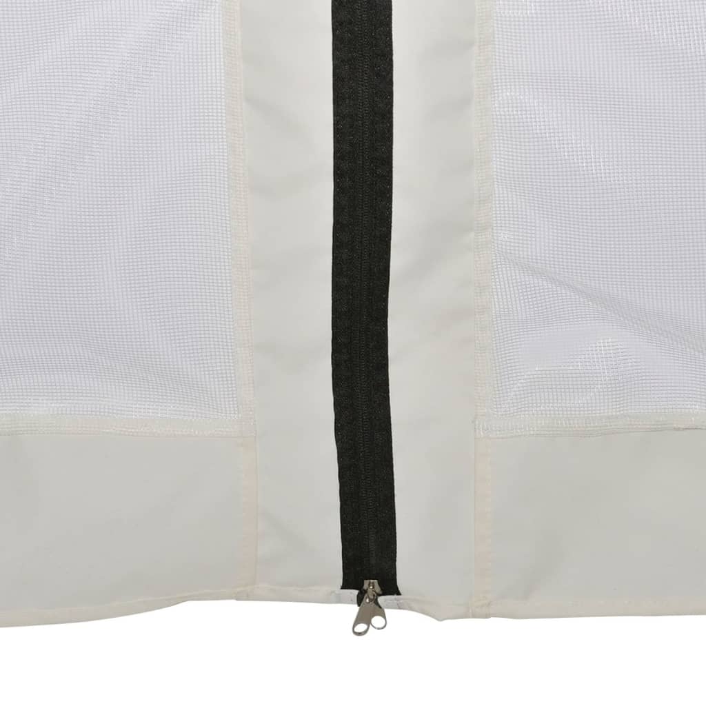 Pop-up tent with 6 side walls hexagonal 3.6x3.1 m cream