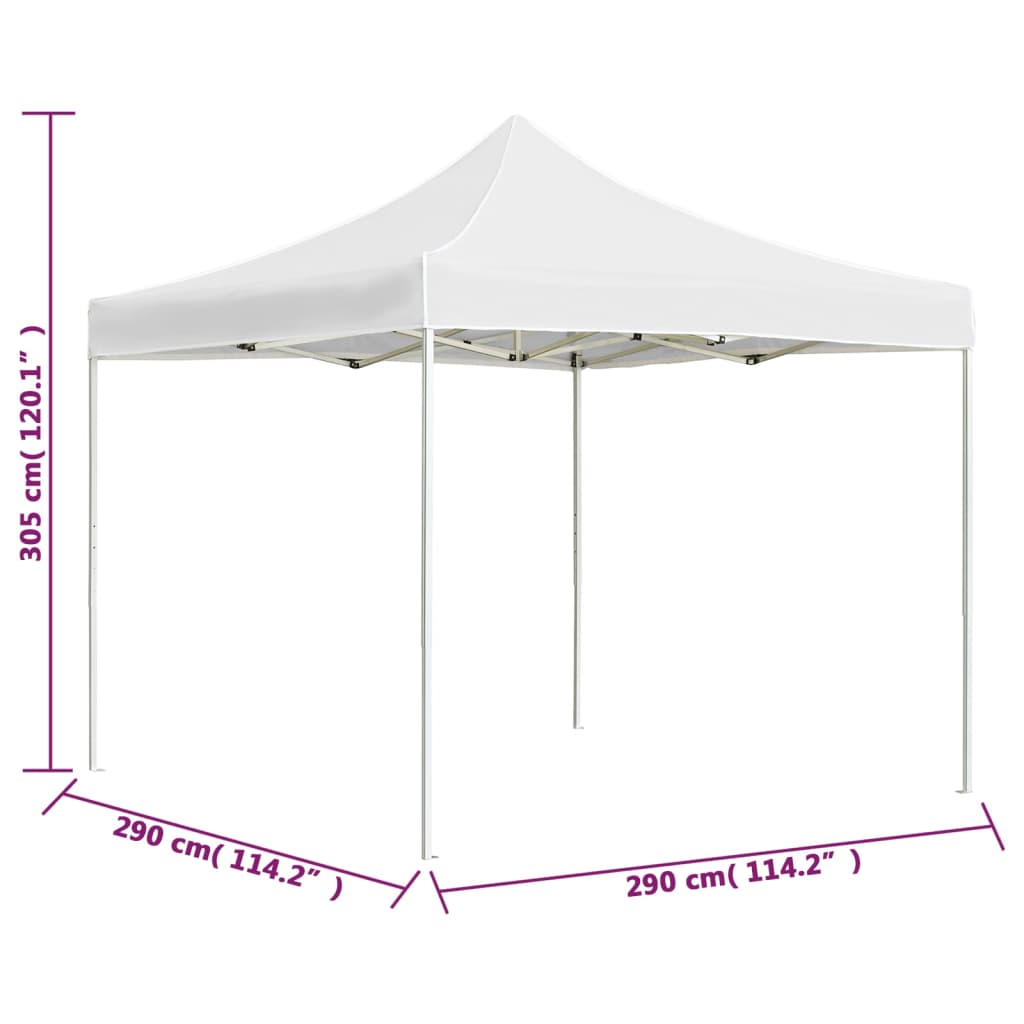 Zusammenklappbares Partyzelt Aluminium 3x3 m weiß