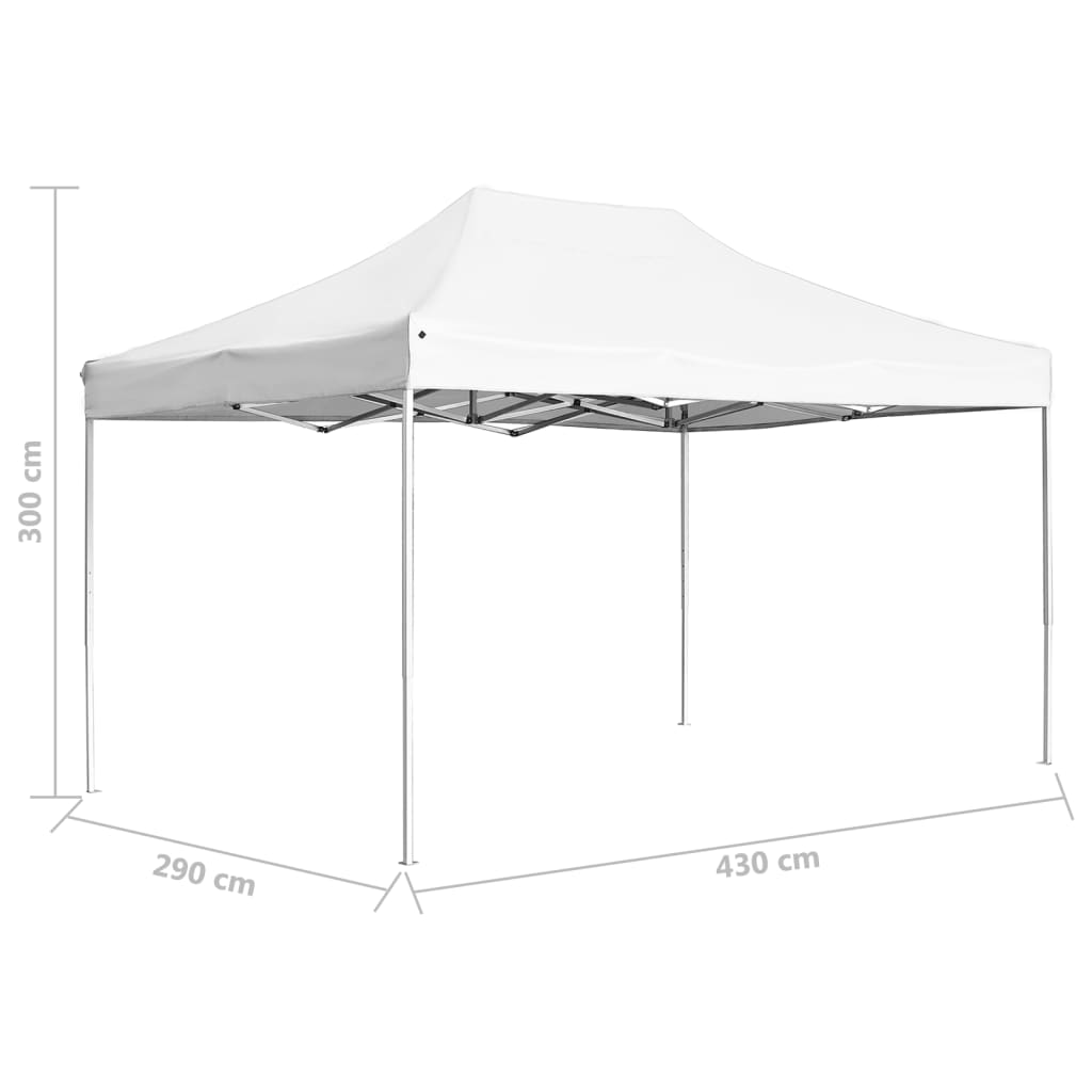 Zusammenklappbares Partyzelt Aluminium 4,5x3 m weiß