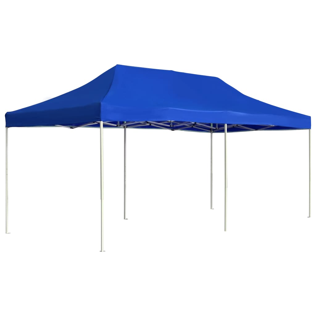 Folding party tent aluminum 6x3 m blue