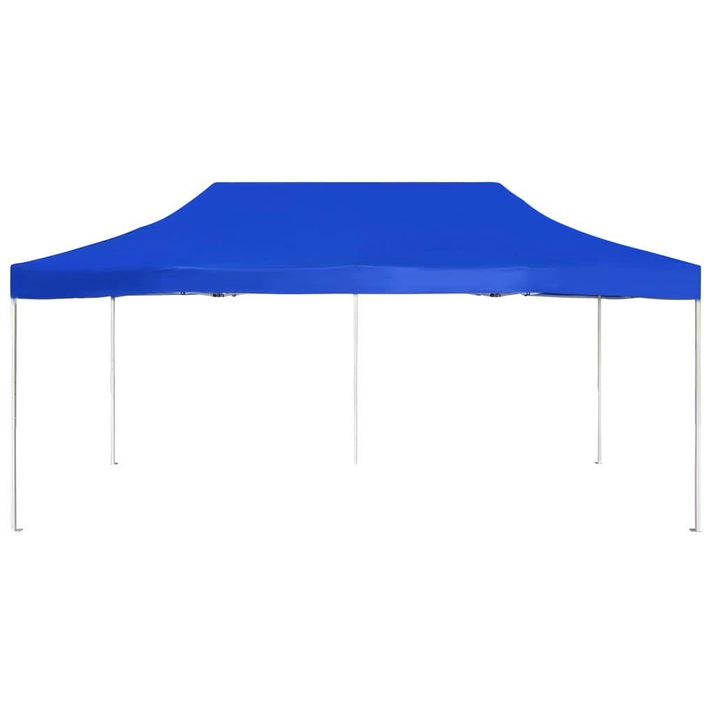 Folding party tent aluminum 6x3 m blue