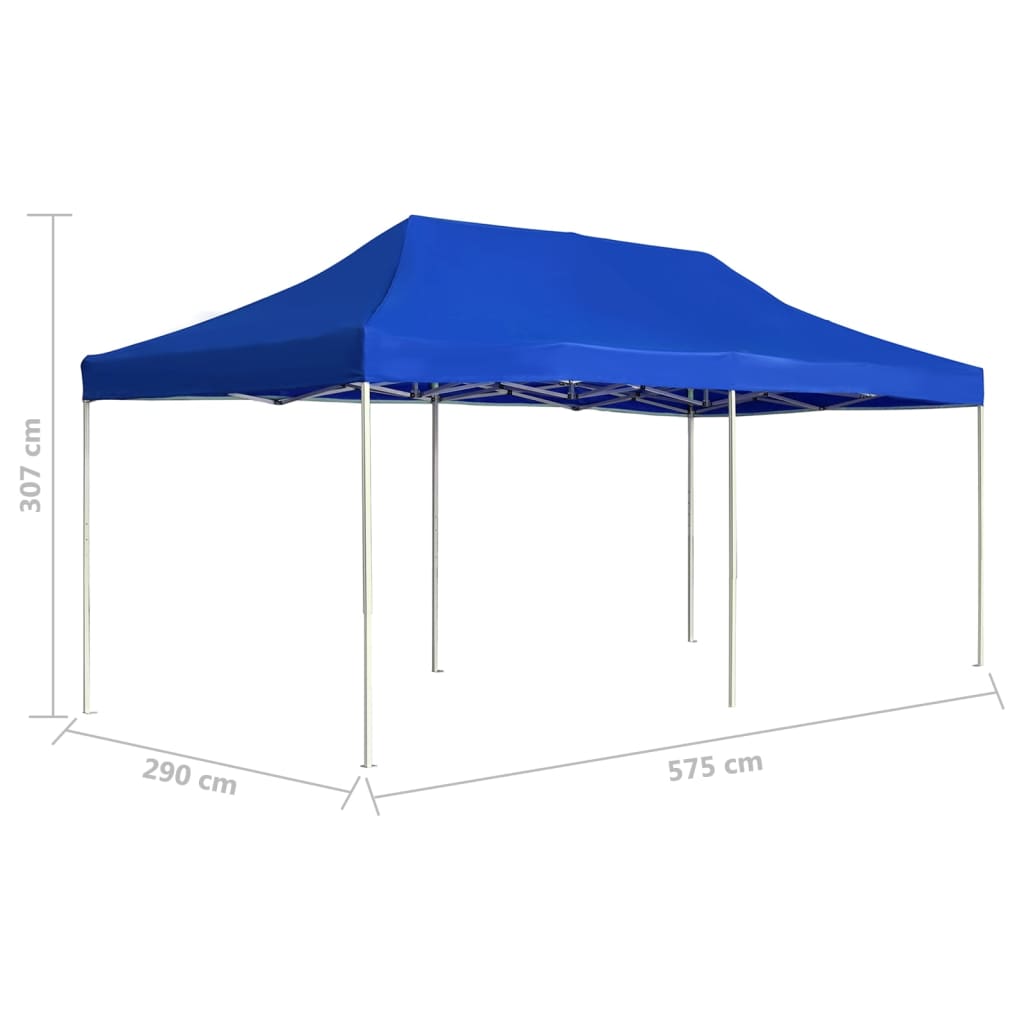 Folding party tent aluminum 6x3 m blue