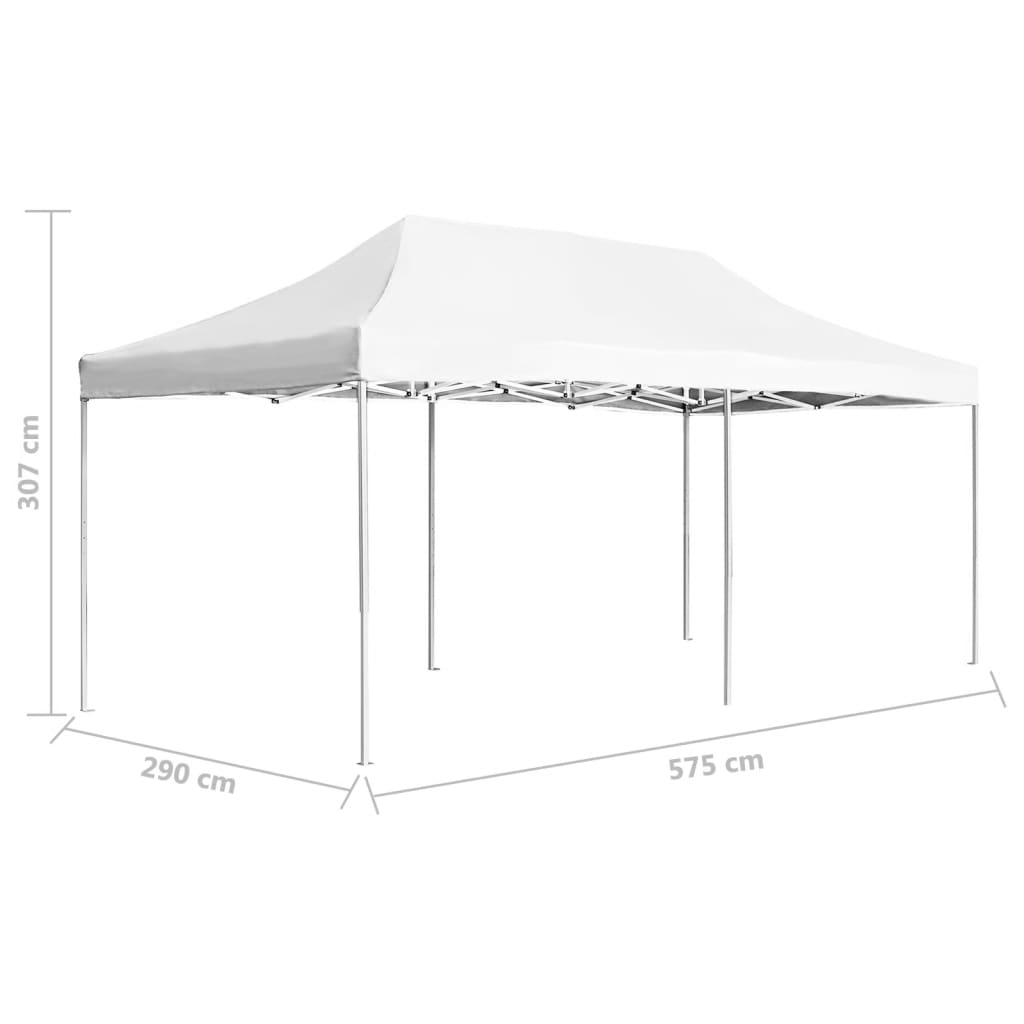 Kokoontaittuva juhlateltta alumiini 6x3 m valkoinen