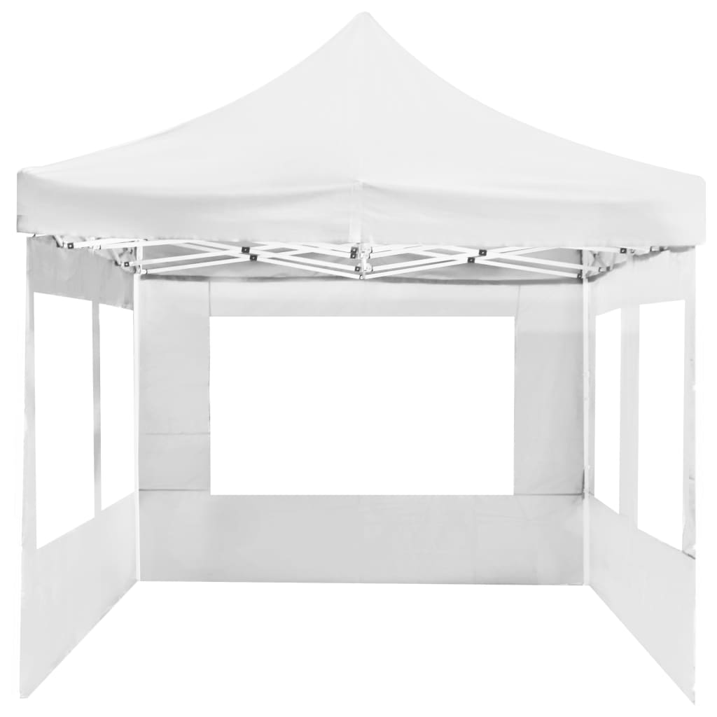 Folding party tent with walls, aluminum, 6x3 m, white