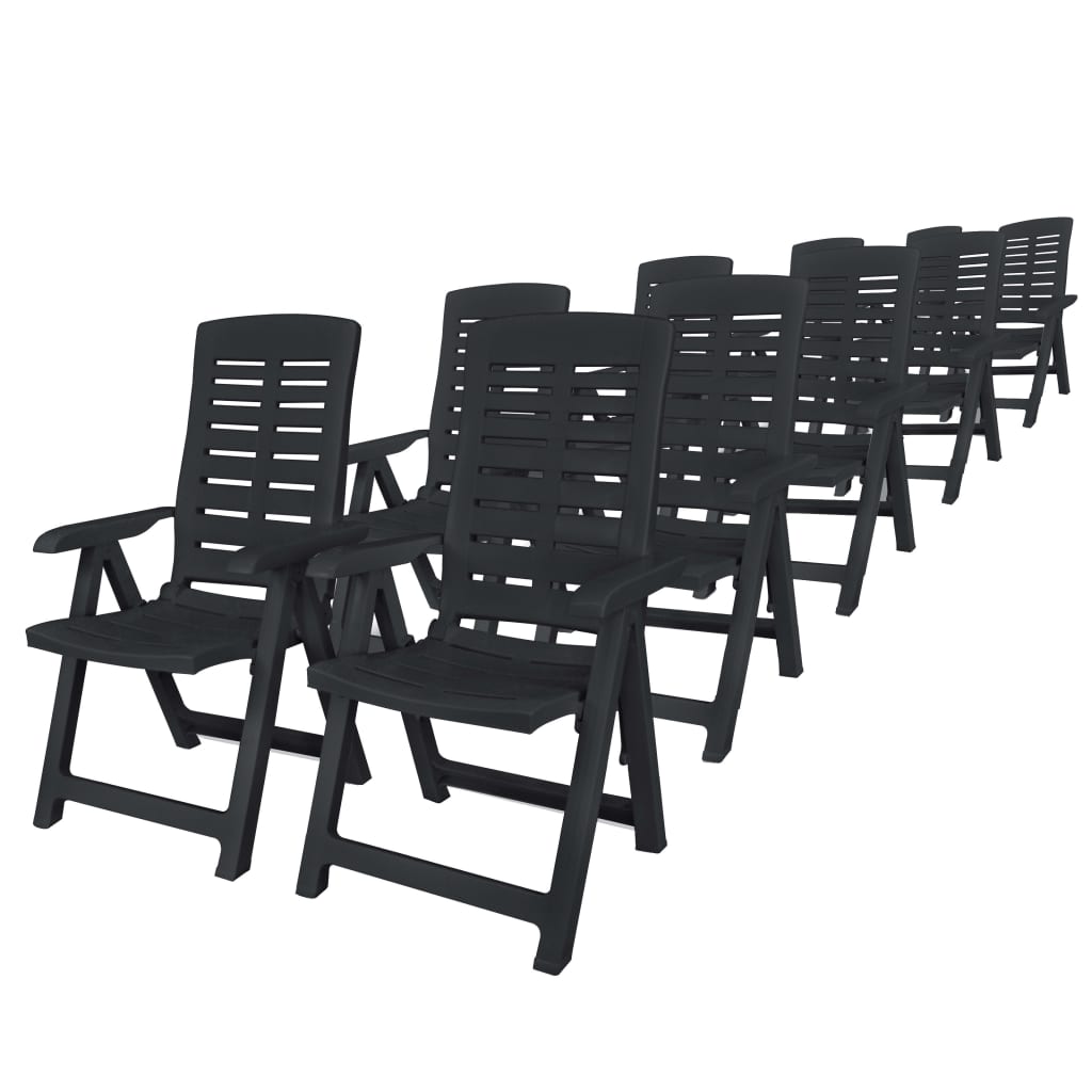 11-piece outdoor dining set plastic anthracite