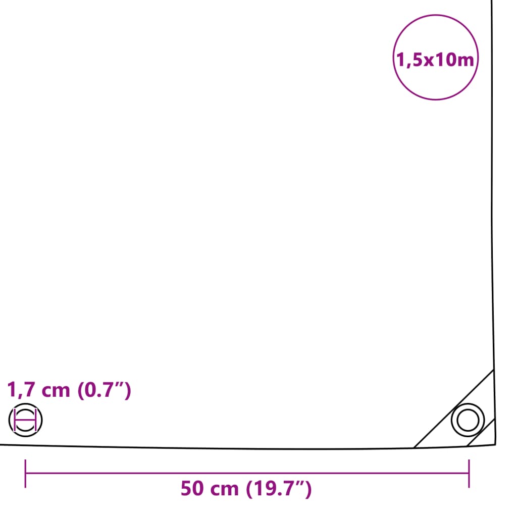 Pressu 650 g/m² 1,5x10 m harmaa