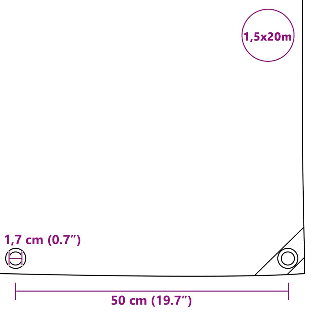 Pressu 650 g/m² 1,5x20 m harmaa