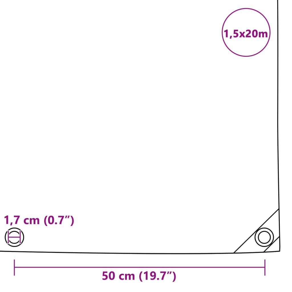 Pressu 650 g/m² 1,5x20 m sininen