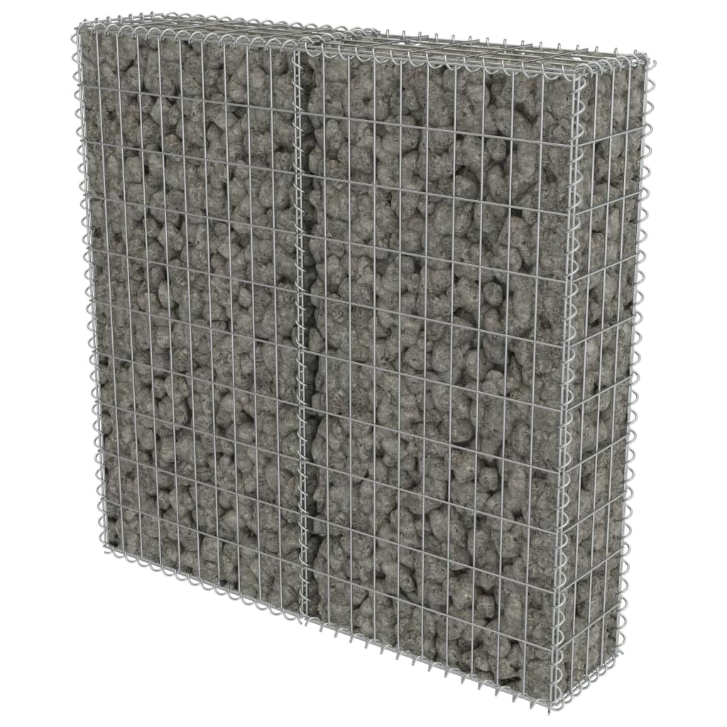 Gabion-kivikori kansilla galvanoitu teräs 100x20x100 cm