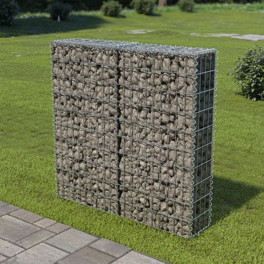 Gabion-kivikori kansilla galvanoitu teräs 100x20x100 cm