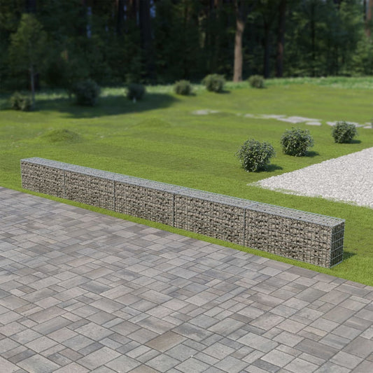 Gabion-kivikori kansilla galvanoitu teräs 600x30x50 cm