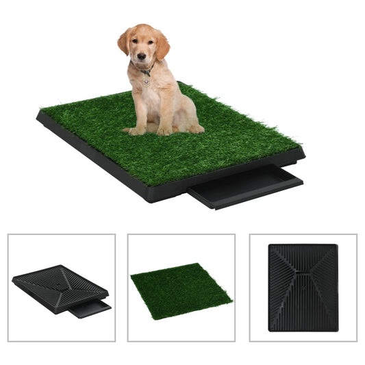 Pet toilet with tray and artificial grass green 63x50x7 cm WC