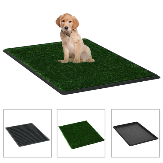 Pet toilet with tray and artificial grass green 76x51x3 cm WC