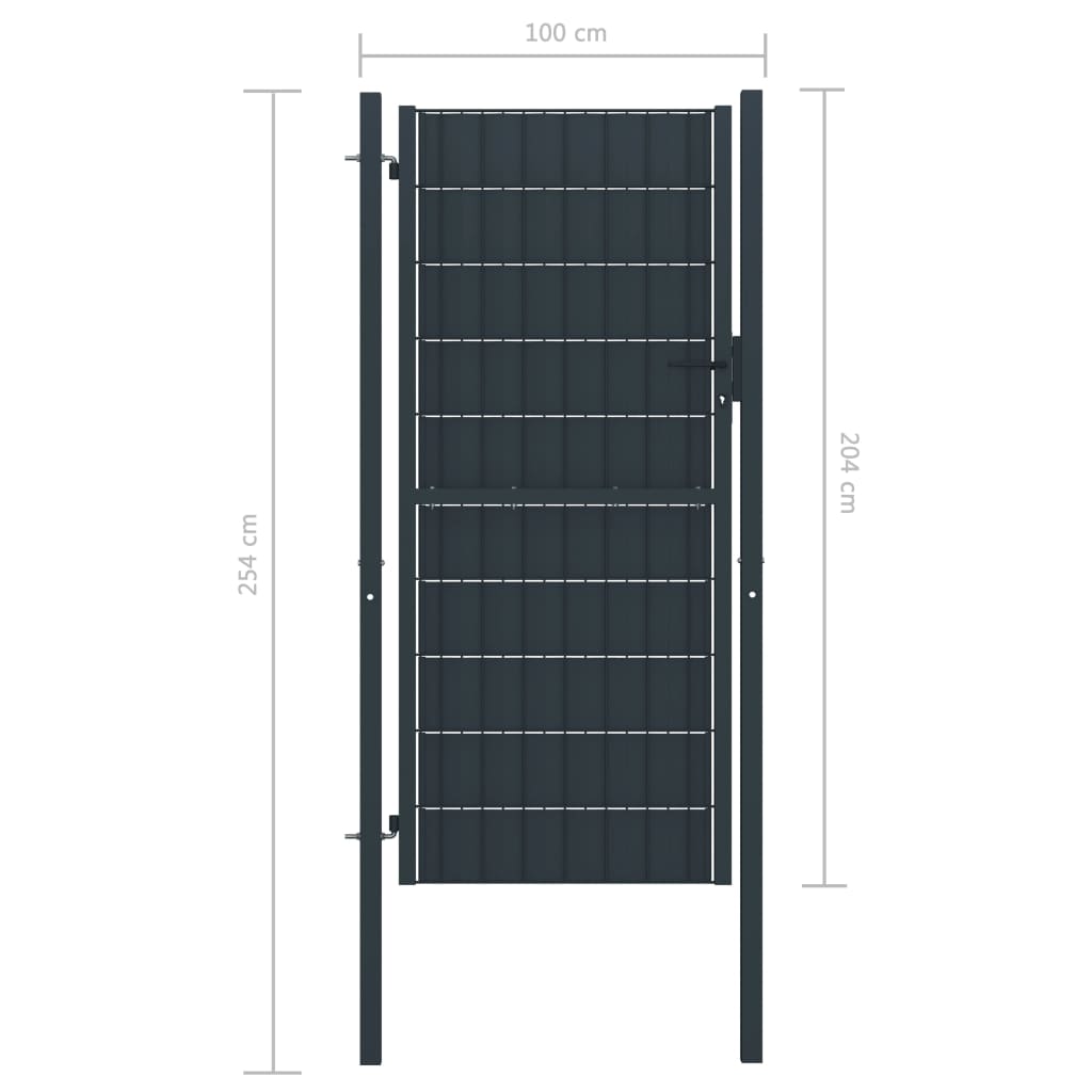 Pihaportti PVC ja teräs 100x204 cm antrasiitti