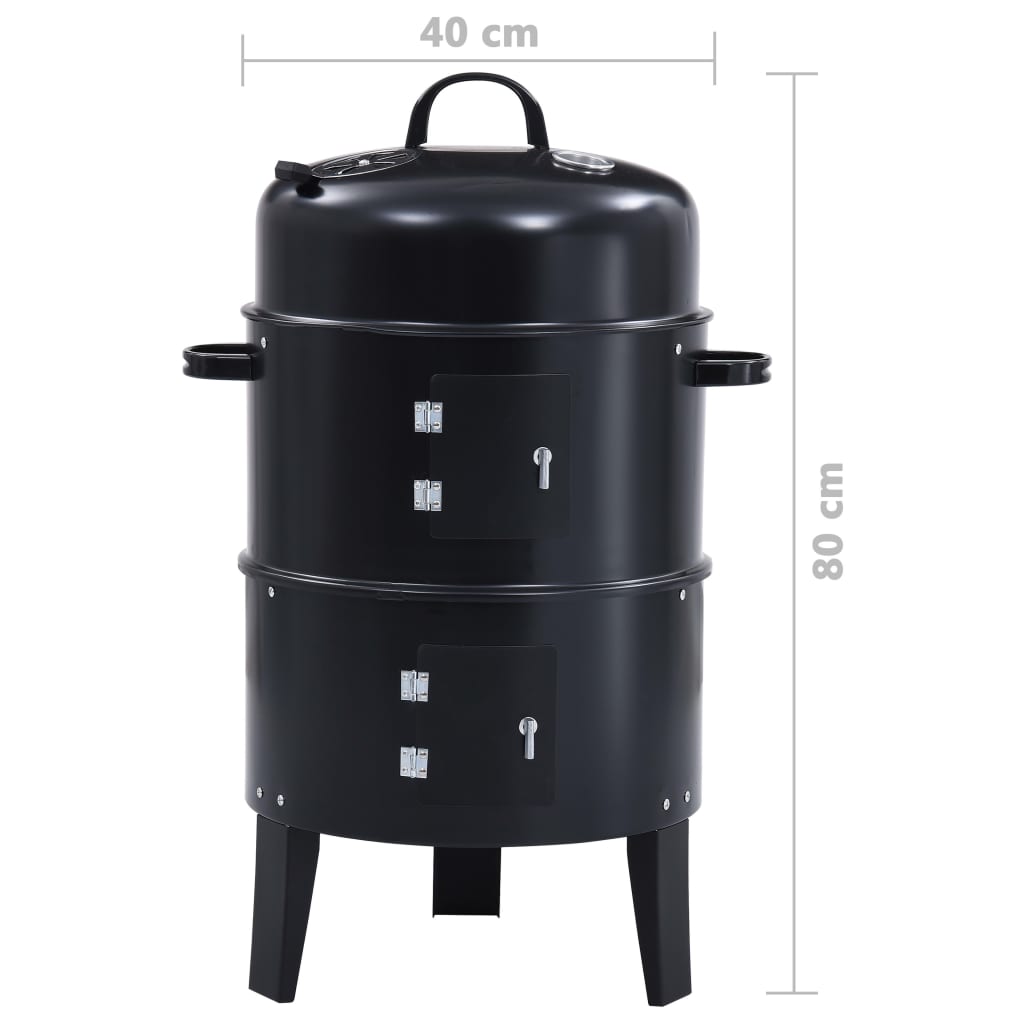 3-in-1 hiilisavustin BBQ-grilli 40x80 cm