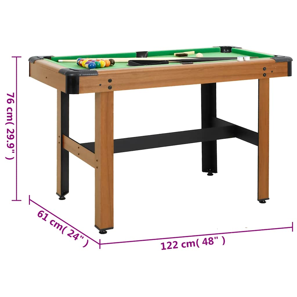 1.2 m Pool table 122x61x76 cm brown