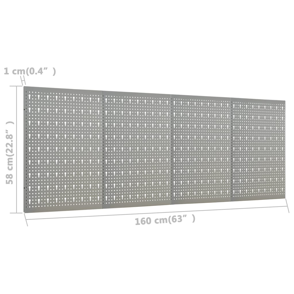 Seinään kiinnitettävät työkalutaulut 4 kpl 40x58 cm teräs