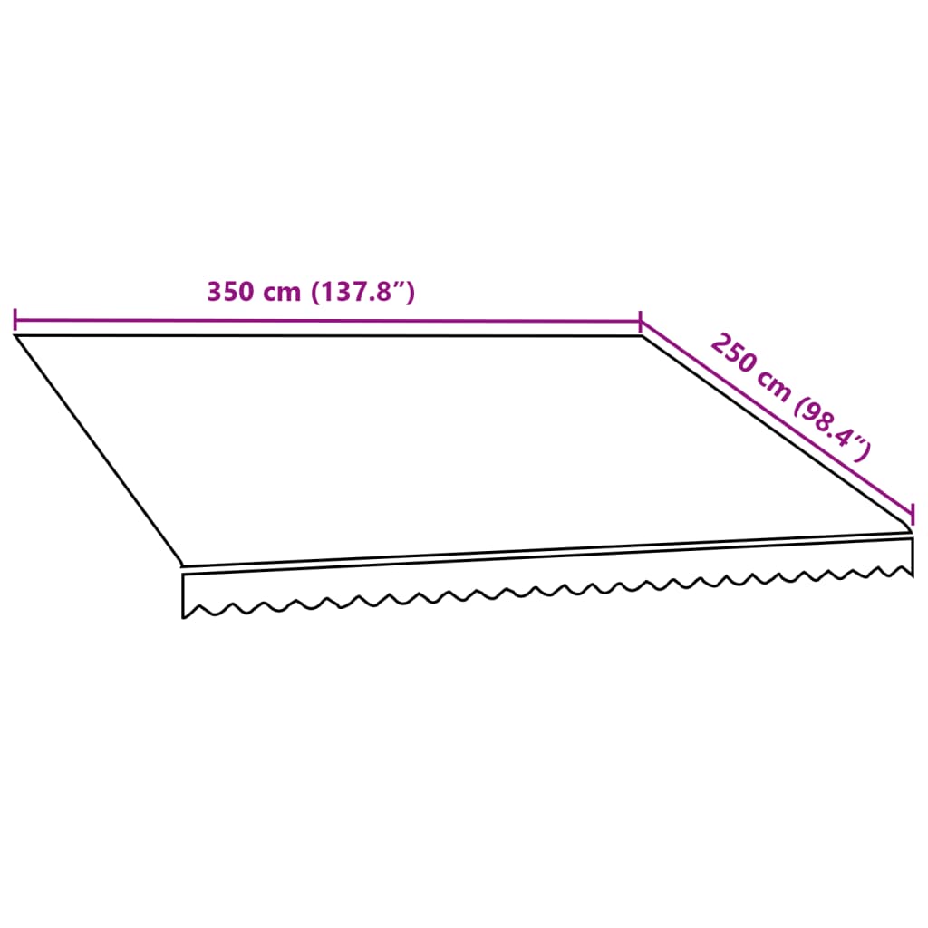 Markiisikangas oranssi ja ruskea 350x250 cm