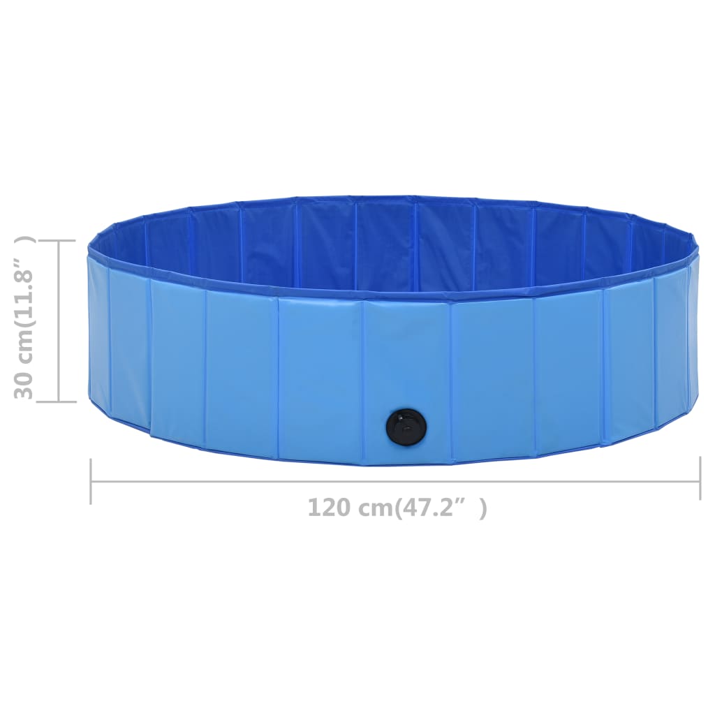 Kokoontaitettava koiran uima-allas sininen 120x30 cm PVC