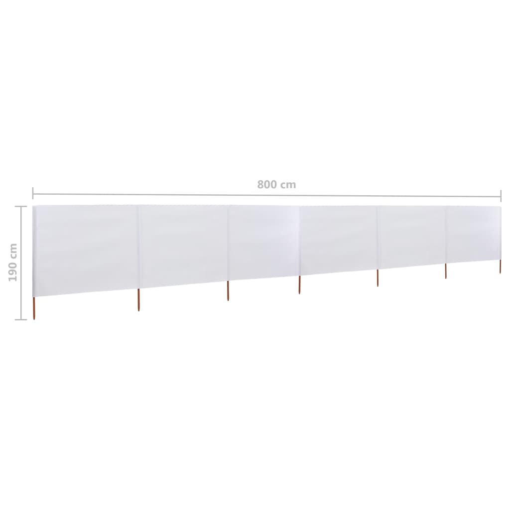 Windbreak fabric with 6 panels 800x160 cm sand white