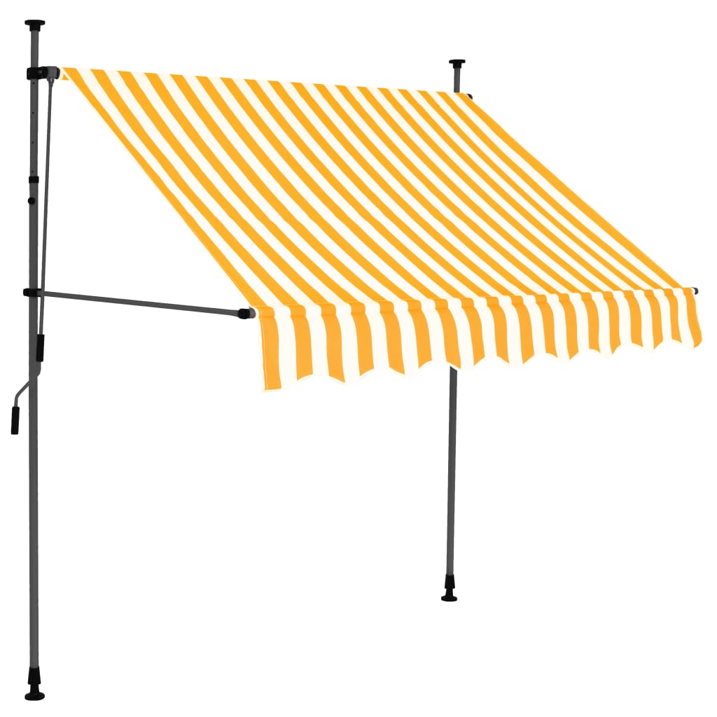 Retractable awning with LED lights 100 cm white/orange