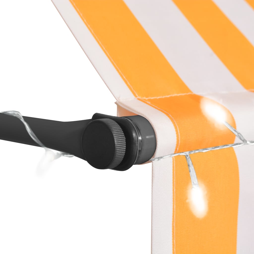 Retractable awning with LED lights 100 cm white/orange