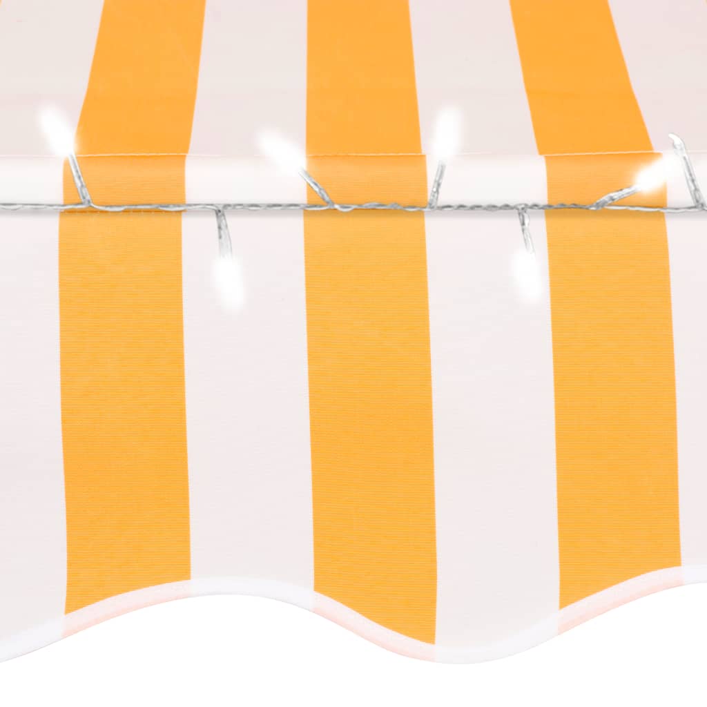 Retractable awning with LED lights 150 cm white/orange