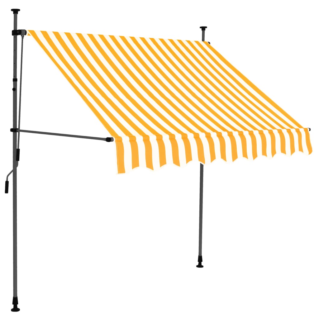 Retractable awning with LED lights 200 cm white/orange