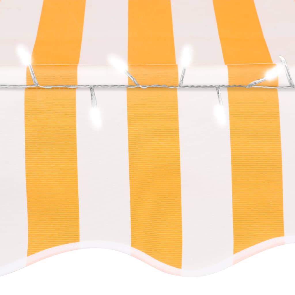 Retractable awning with LED lights 200 cm white/orange