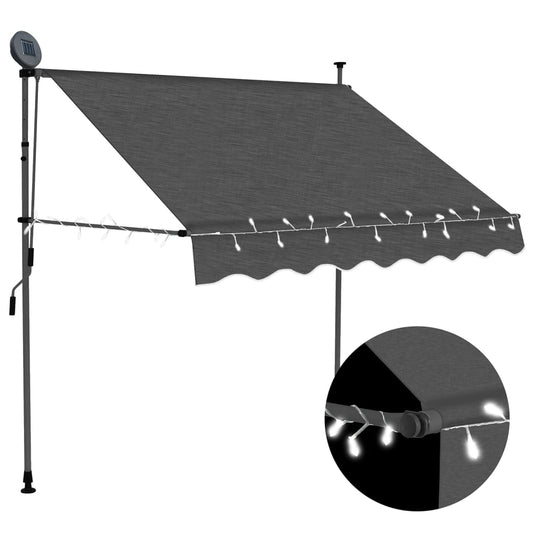 Retractable awning with LED lights 150 cm anthracite