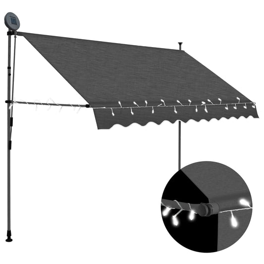 Retractable awning with LED lights 250 cm anthracite