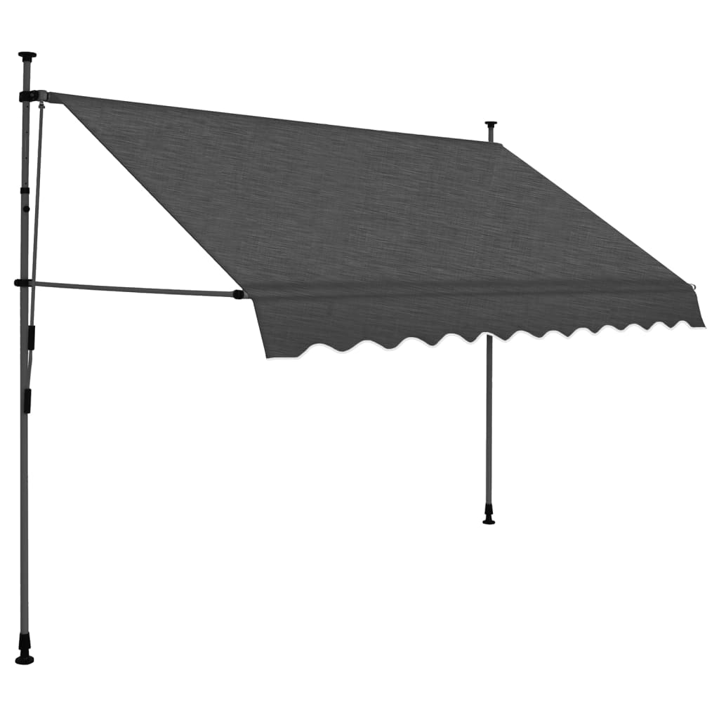 Retractable awning with LED lights 250 cm anthracite