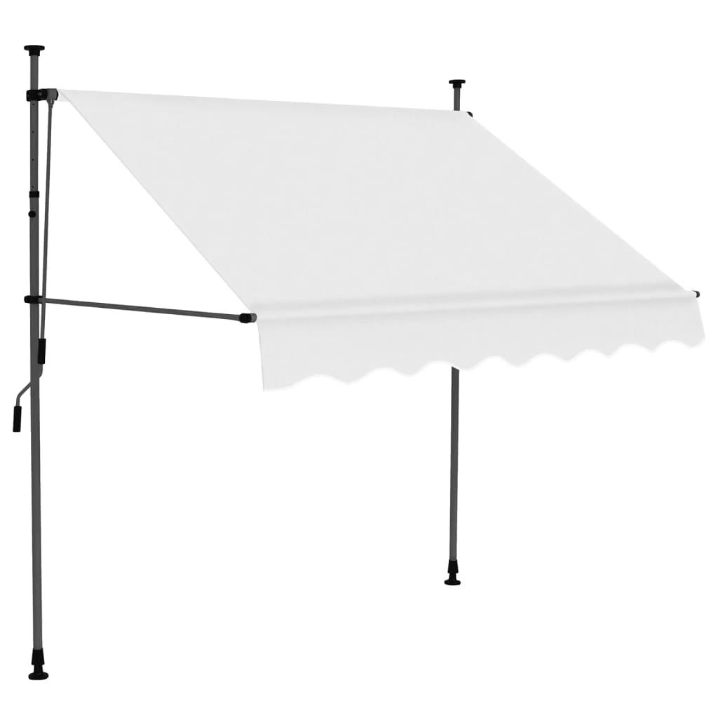 Retractable awning with LED lights 150 cm cream