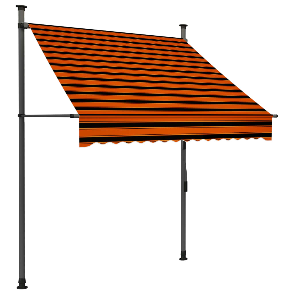 Retractable awning with LED lights 150 cm orange and brown