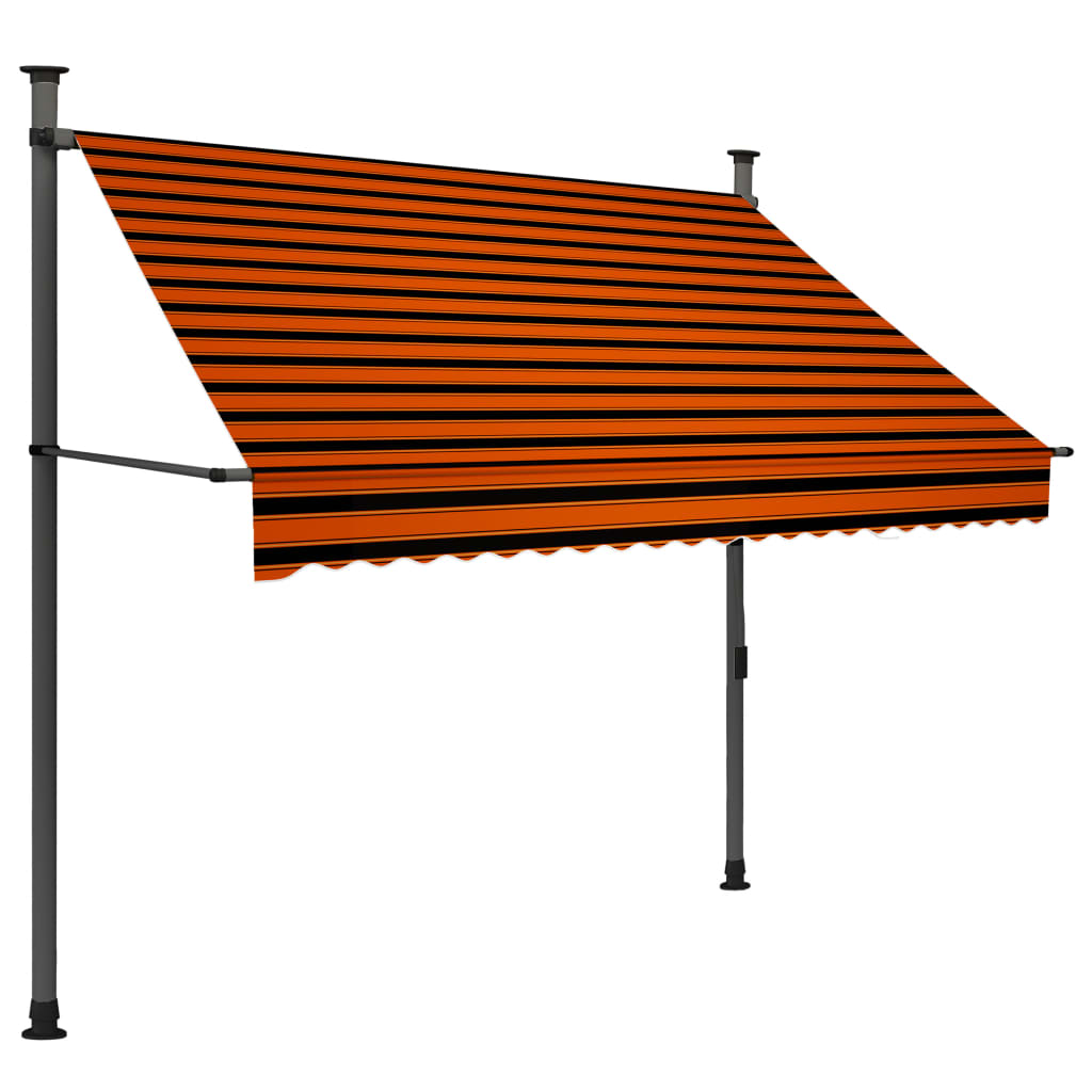 Retractable awning with LED lights 200 cm orange and brown