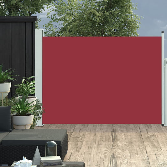 Retractable terrace side awning 100x500 cm red