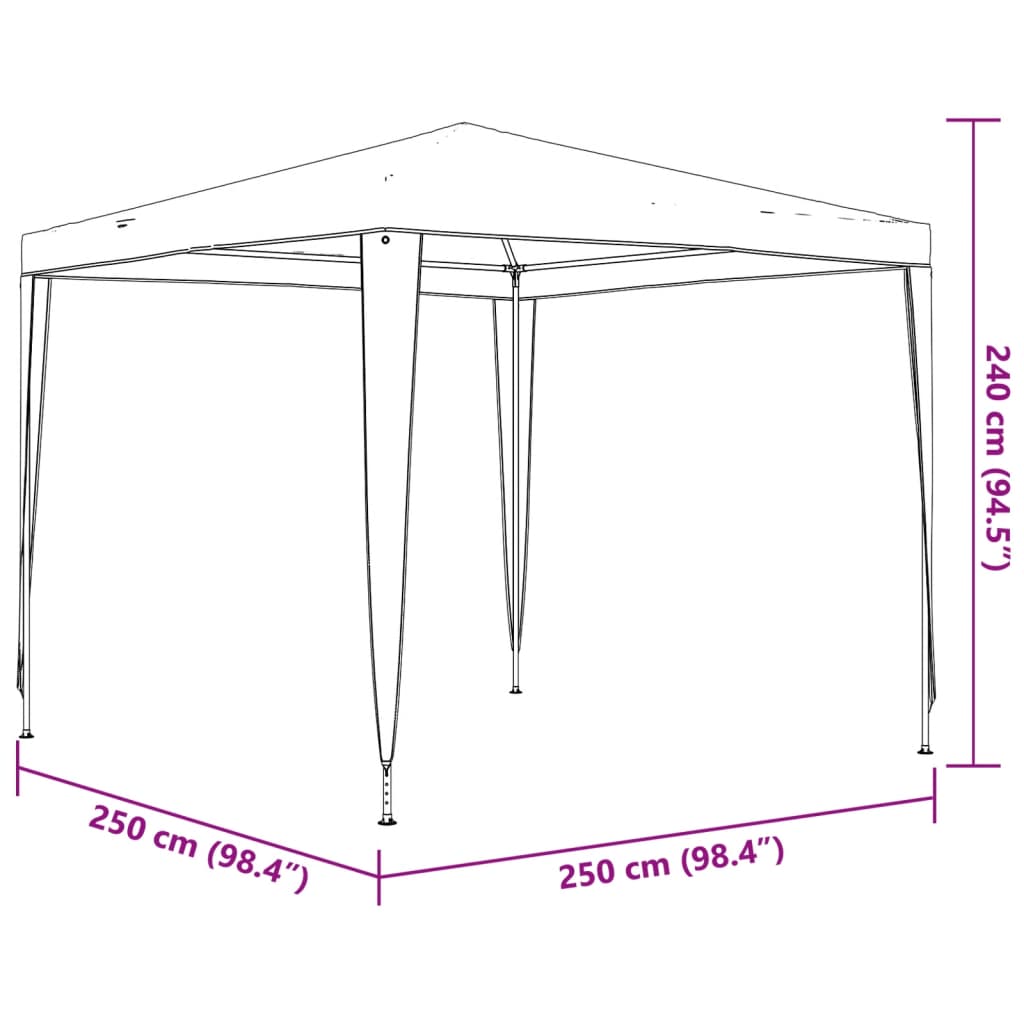 Juhlateltta 2,5x2,5 m valkoinen