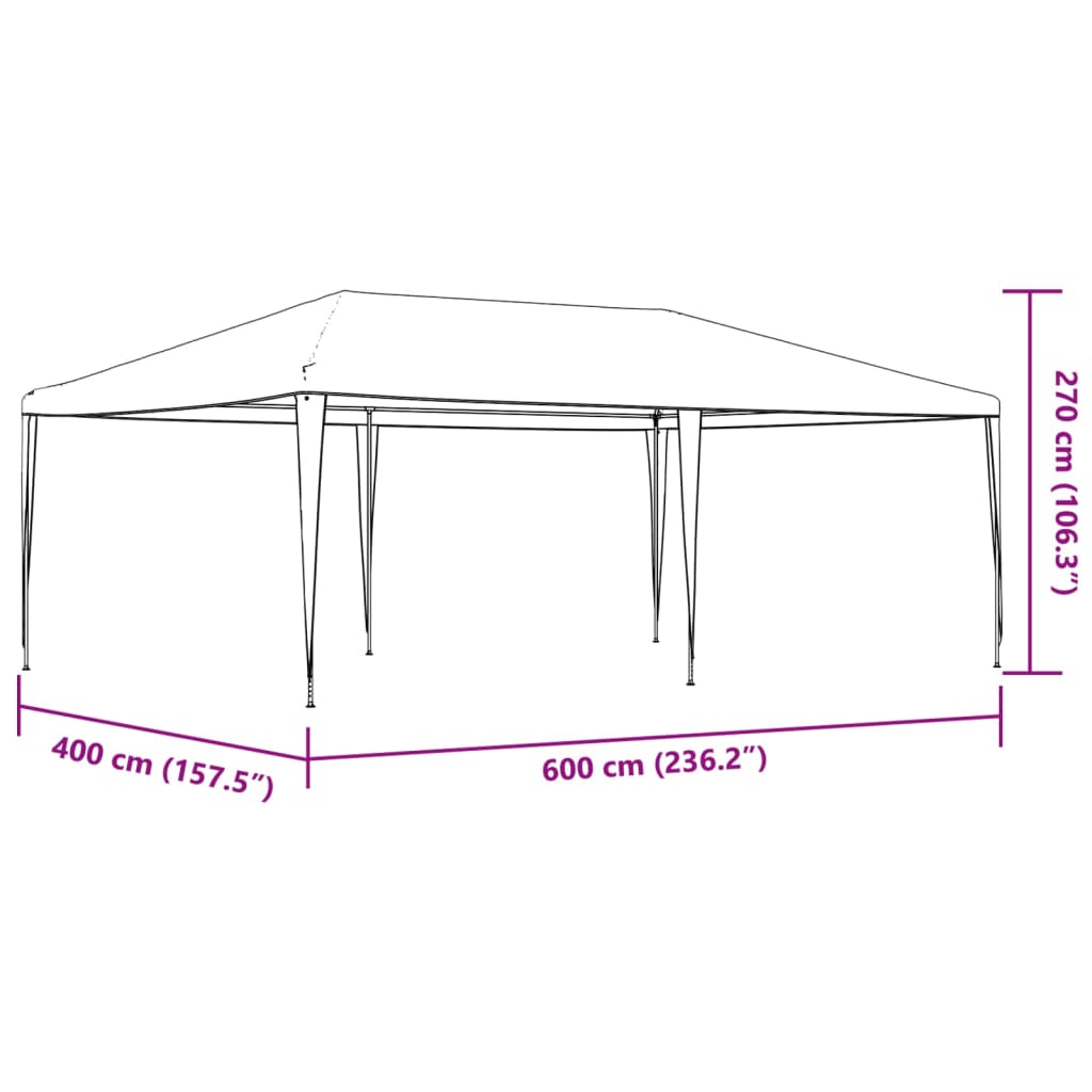 Ammattilaisten juhlateltta 4x6 m antrasiitti 90 g/m²