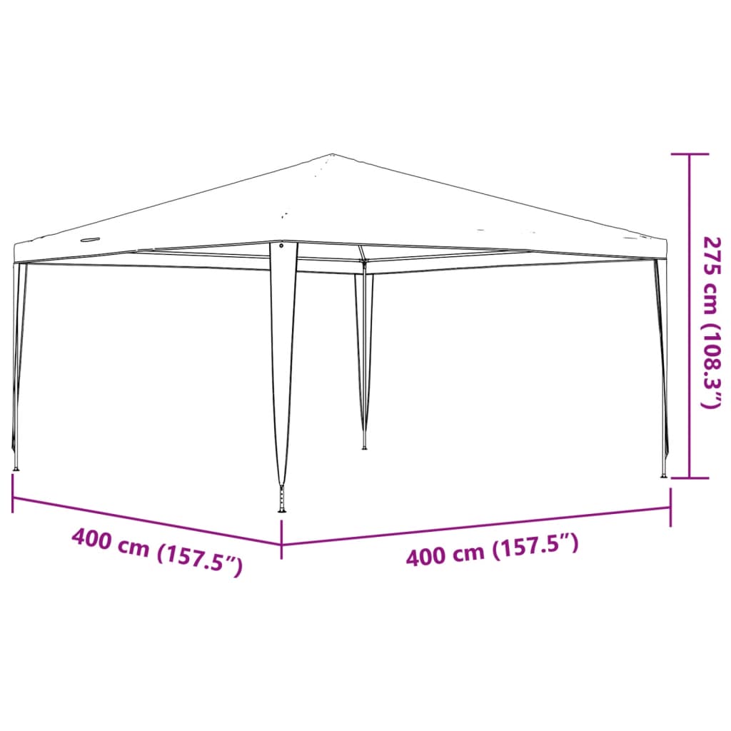 Ammattilaisten juhlateltta 4x4 m vihreä 90 g/m²