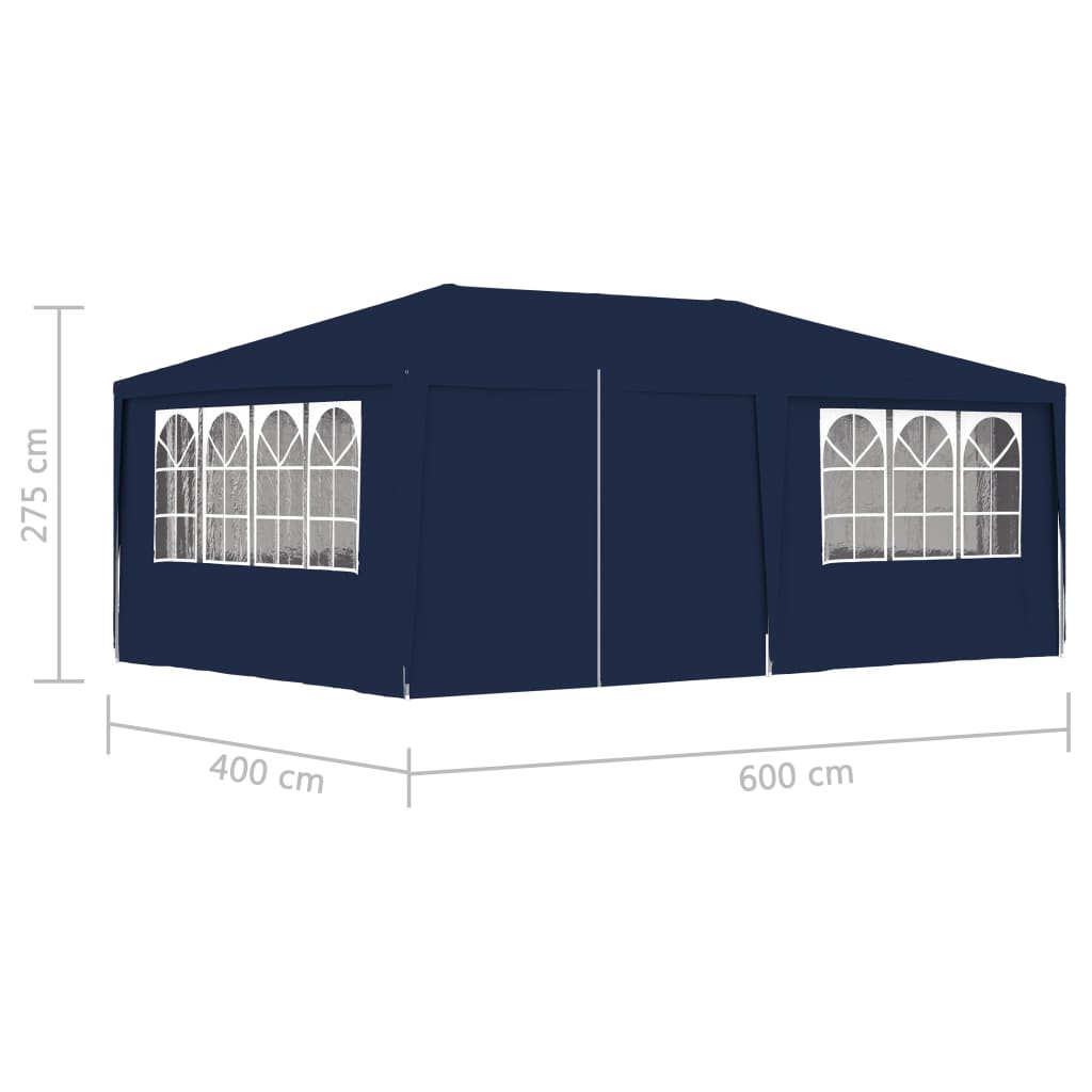 Ammattilaisten juhlateltta sivuseinillä 4x6 m sininen 90 g/m²