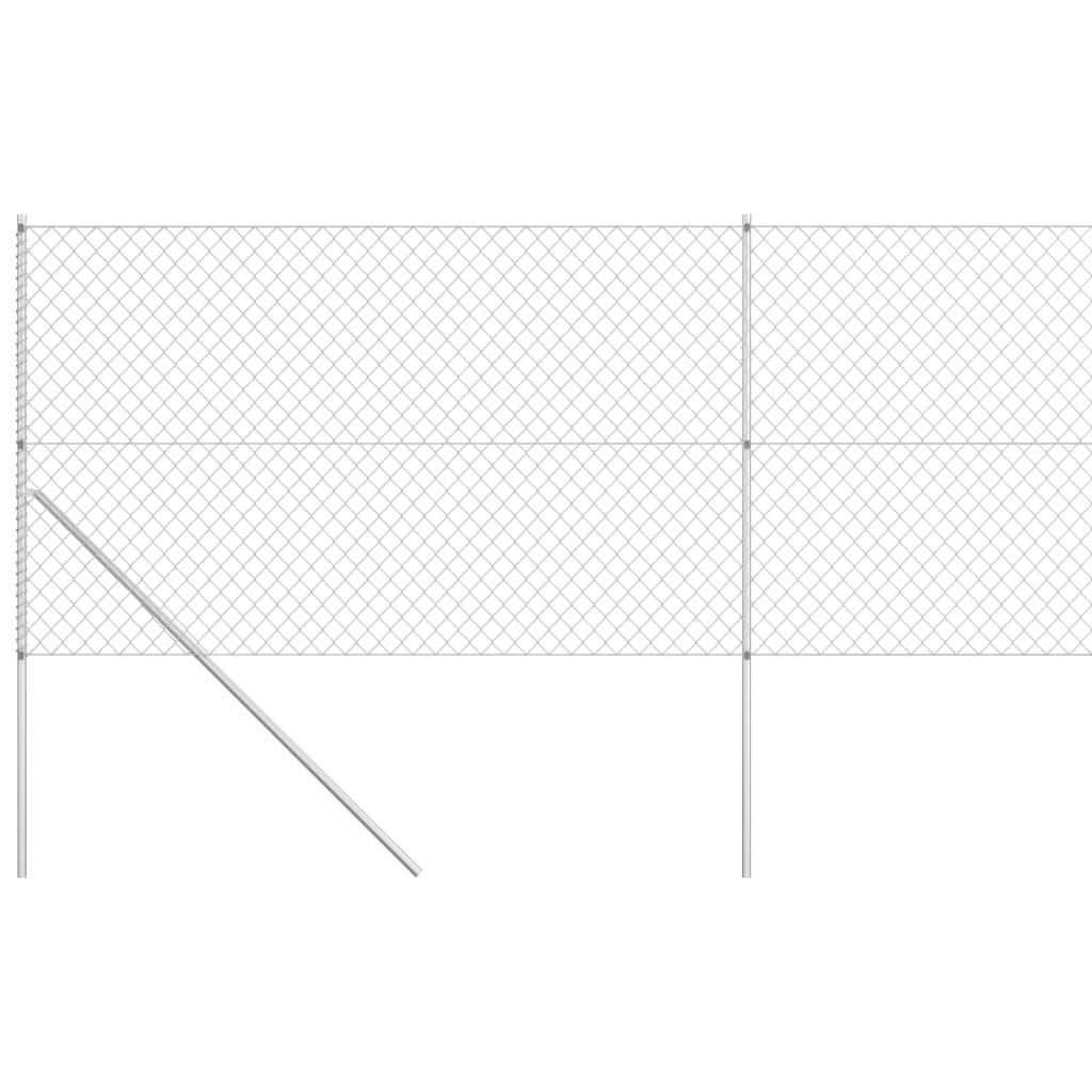 Verkkoaita tolpilla galvanoitu teräs 15x1,5 m hopea