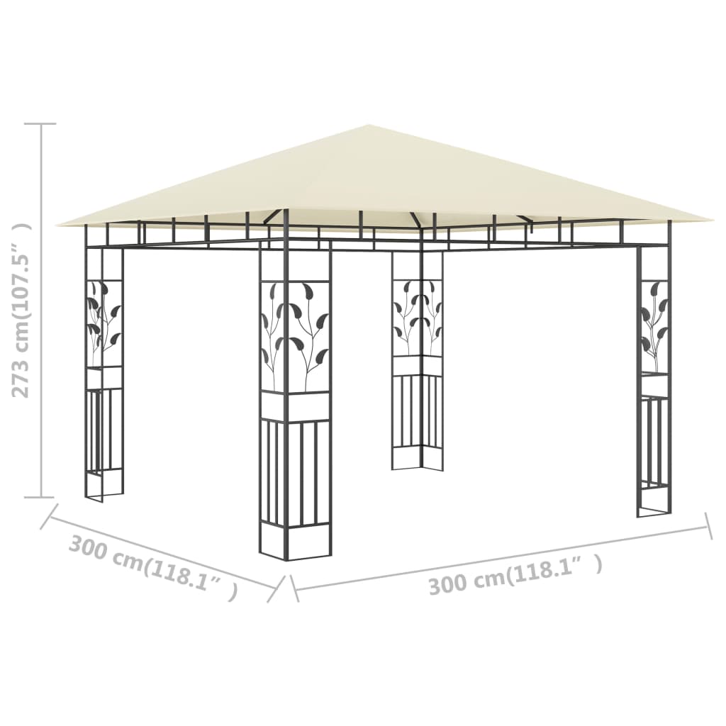 Huvimaja hyttysverkolla 3x3x2,73 m kerma 180 g/m²