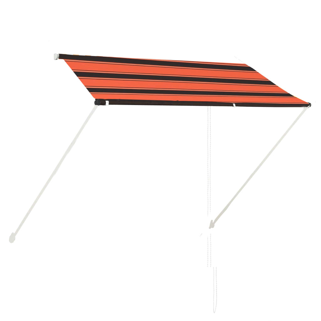 Retractable awning 250x150 cm orange and brown